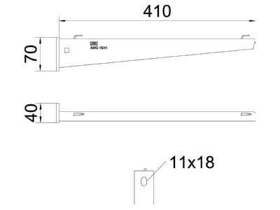 Dimensional drawing 2 OBO AWG 15 41 A2 Wall  and profile console