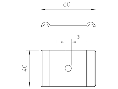 Dimensional drawing 1 OBO GKS 50 11 A4 Mounting material for cable tray

