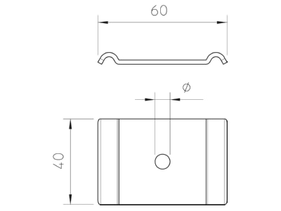 Dimensional drawing 2 OBO GKS 50 11 A4 Mounting material for cable tray