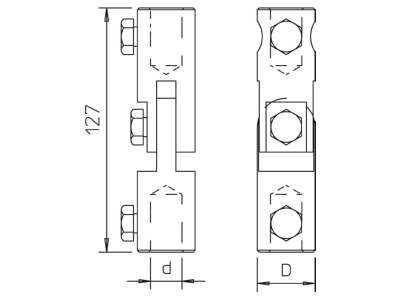 Dimensional drawing 1 OBO 101 IGL 16 Air termination for lightning protection

