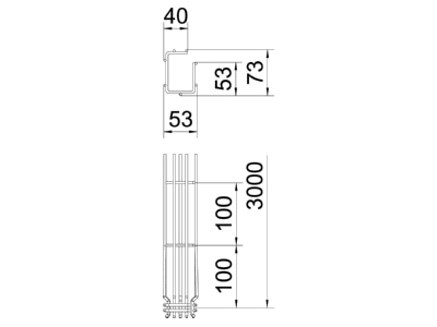 Ma�zeichnung 1 OBO G GRM 75 50 A2 G Gitterrinne Magic 75x50x3000  VA G GRM 75 50V2A