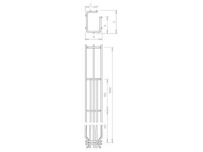 Ma�zeichnung 2 OBO G GRM 75 50 A2 G Gitterrinne Magic 75x50x3000  VA G GRM 75 50V2A