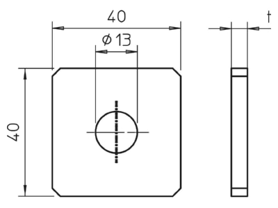 Dimensional drawing 3 OBO GMS 1 VP FT Coupler for support profile rail Steel