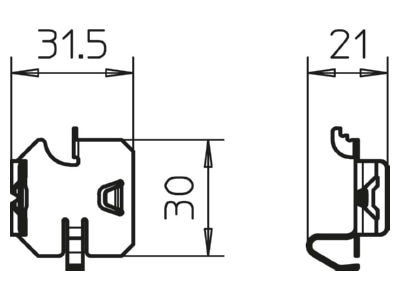 Mazeichnung 1 OBO KS KR A2 Klemmstueck f Kabelrinne KS KR VA4310