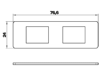 Dimensional drawing 1 OBO MPMT45 2A Cover plate for installation units
