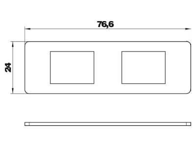 Dimensional drawing 2 OBO MPMT45 2A Cover plate for installation units