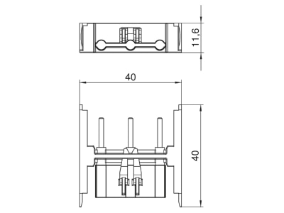Ma�zeichnung 1 OBO VB SKS S Verbinder f Steckdosen Modul