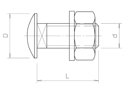 Ma�zeichnung 2 OBO FRS 10x20 A2 Flachrundschraube m  Scheibe u  Mutter