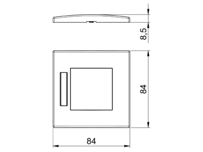 Dimensional drawing 2 OBO AR45 BF1 AL Frame 1 gang aluminium