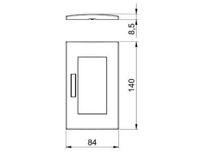 Dimensional drawing 1 OBO AR45 BF2 AL Frame 2 gang aluminium
