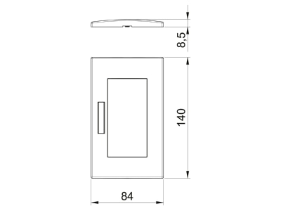 Dimensional drawing 2 OBO AR45 BF2 AL Frame 2 gang aluminium