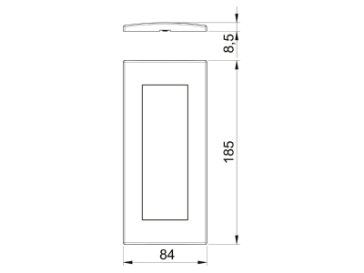 Dimensional drawing 1 OBO AR45 F3 SWGR Frame 3 gang grey
