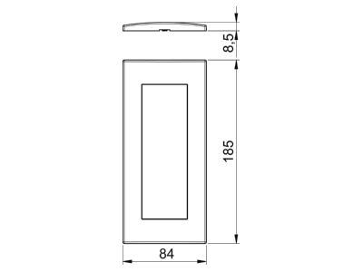 Dimensional drawing 2 OBO AR45 F3 SWGR Frame 3 gang grey