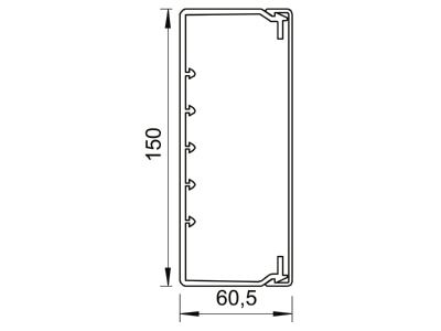 Ma�zeichnung 1 OBO WDKH 60150LGR Wand  Deckenkanal 60x150x2000mm lgr