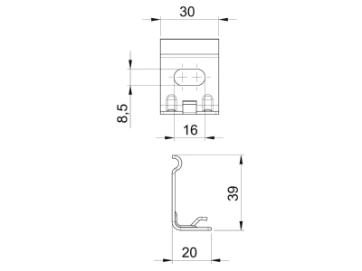 Ma�zeichnung 2 OBO WH GRM35 A4 Wandhalter 35x50mm