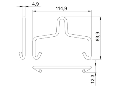 Ma�zeichnung 1 OBO AHB 100 D5 FT Aufhaengebuegel f AZK 100  LTS 100