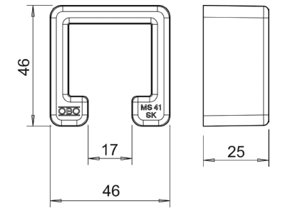 Dimensional drawing 3 OBO MS4141 SK End capforC profile 46 3mm