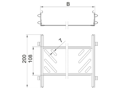 Ma�zeichnung 1 OBO KTSMV 620 FS Laengsverbinder Set 60x200x200mm