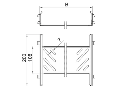 Ma�zeichnung 2 OBO KTSMV 630 FS Laengsverbinder Set 60x300x200mm