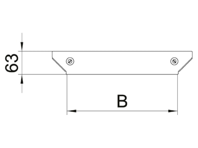 Dimensional drawing 1 OBO DFAAM 300 FS Add on tee cover for cable tray 300mm
