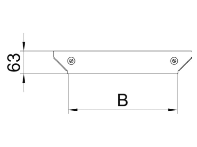 Dimensional drawing 2 OBO DFAAM 300 FS Add on tee cover for cable tray 300mm