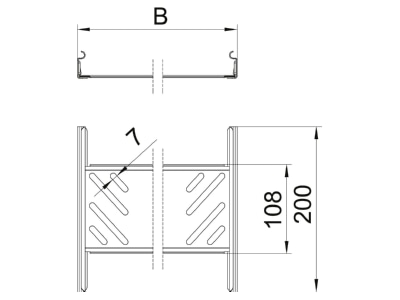 Dimensional drawing 1 OBO KTSMV 310 FS Longitudinal joint for cable support
