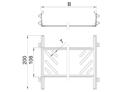 Dimensional drawing 1 OBO KTSMV 615 FS Longitudinal joint for cable support
