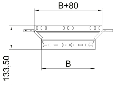 Masszeichnung 1 OBO RAAM 860 FT Anbau Abzweigstueck 85x600mm