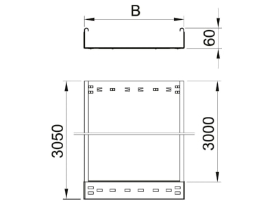 Dimensional drawing 2 OBO SKSMU 615 FT Cable tray 60x150mm