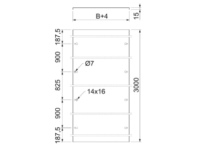 Dimensional drawing 2 OBO DRL FAM 430 FT Cover for cable support system 430mm