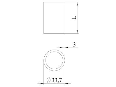 Ma�zeichnung 1 OBO DHI 060 Distanzhuelse fuer isolierte Decken