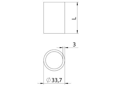 Ma�zeichnung 2 OBO DHI 060 Distanzhuelse fuer isolierte Decken