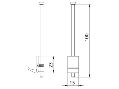 Dimensional drawing 1 OBO IB BGESR9 Accessory for underfloor duct

