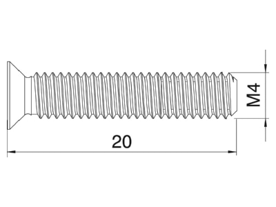 Dimensional drawing 1 OBO DBS DUG Tapping screw
