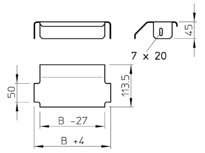 Mazeichnung 1 OBO LALB 20 FT Auflageblech Kabelleiter
