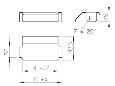 Mazeichnung 2 OBO LALB 20 FT Auflageblech Kabelleiter