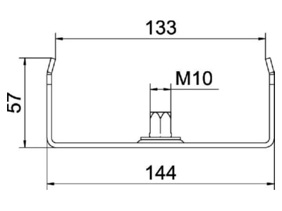 Mazeichnung 2 OBO MAH 60 150 FT Mittenabhaengung Kabelrinne B150mm