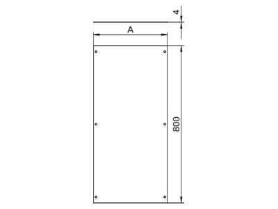 Dimensional drawing 2 OBO OKA D 300 R Cover for underfloor duct 300x800mm