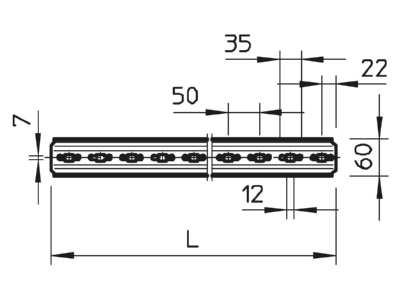 Dimensional drawing 1 OBO TPS 3000 FS Profile
