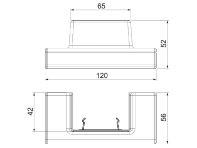 Dimensional drawing 2 OBO GK TA WDK 2AL Tee for wall duct