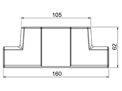 Dimensional drawing 1 OBO GK TR53100AL Tee for wall duct
