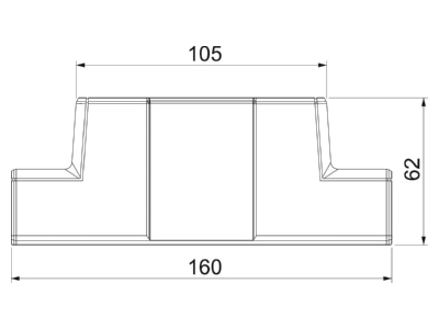 Dimensional drawing 2 OBO GK TR53100AL Tee for wall duct