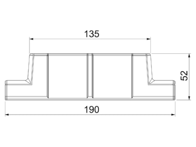 Dimensional drawing 2 OBO GK TR53130RW Tee for wall duct RAL9010