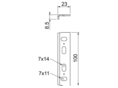 Dimensional drawing 2 OBO MKR SV A4 Longitudinal joint for cable support