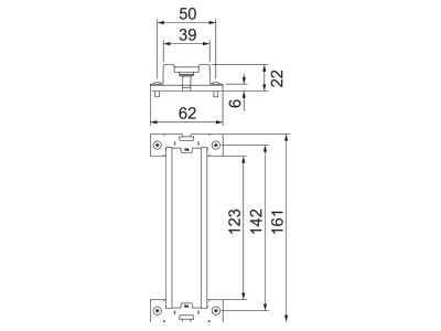 Mazeichnung 1 OBO 2069 X10 FS Hutschiene m  Traeger Schrauben
