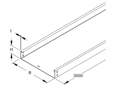 Ma�zeichnung Niedax RSUS 60 100 F OV Kabelrinne 60x100x3000mm