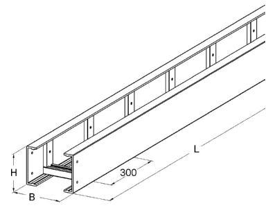 Ma�zeichnung Niedax UL 150 500 3 GFK Kabelleiter 150x500x3000mm