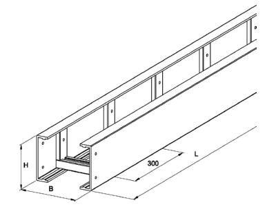 Ma�zeichnung Niedax ULL 150 600 3 GFK Kabelleiter 150x600x3000mm