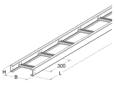 Ma�zeichnung Niedax ULL 53 150 3 GFK Kabelleiter 53x150x3000mm
