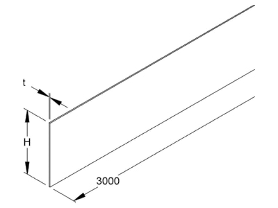 Ma�zeichnung Niedax VBASB 95 1 5 3000 S Verkleidung 95x3000mm